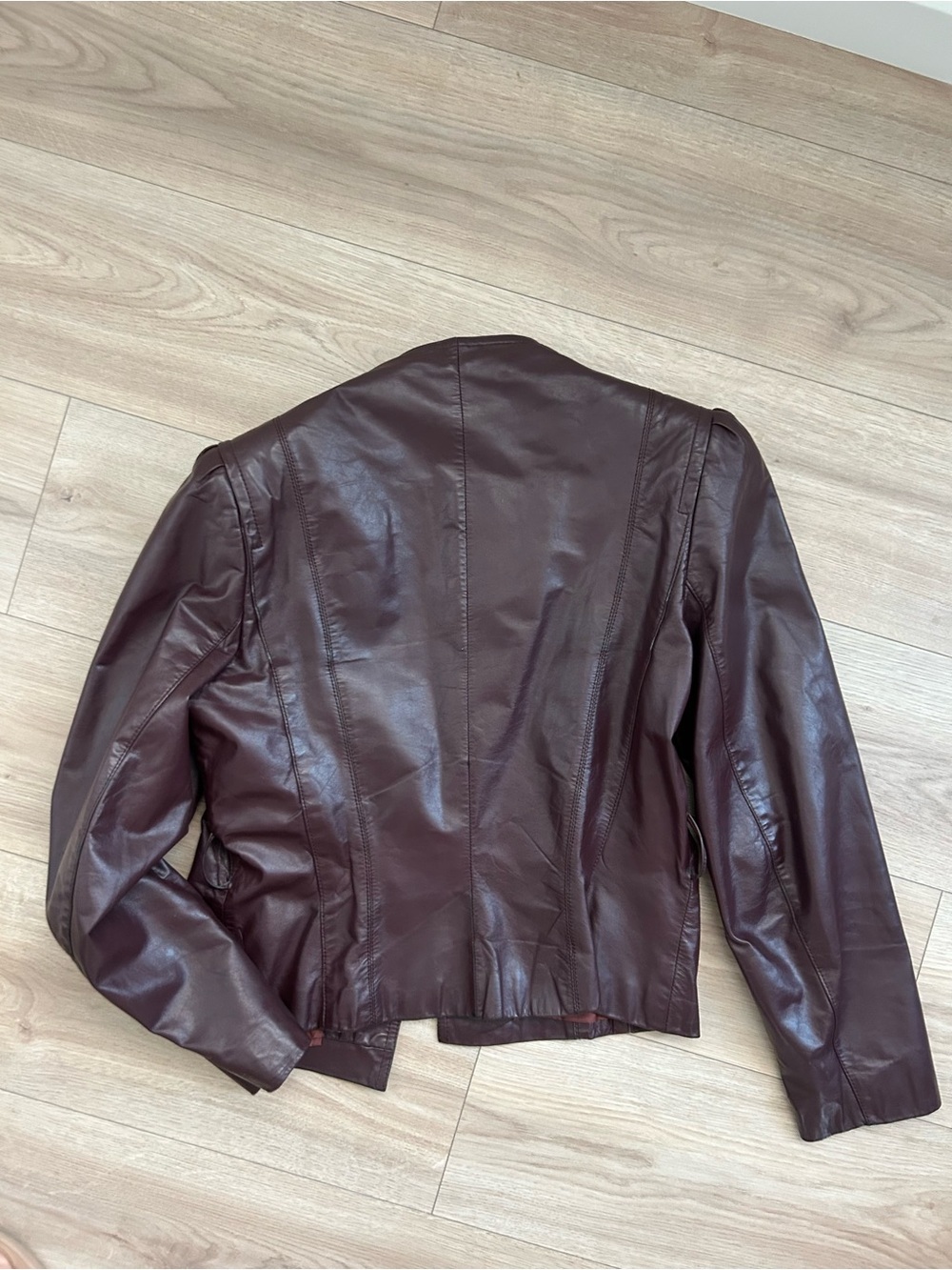 100% Leather ! Vintage Winlit Dark Brown Leather Blazer Jacket - Picture 6 of 6